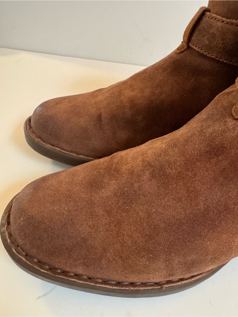 Born Women's Suede Ankle Boots in Brown - Classic Buckle Strap - Picture 3 of 14